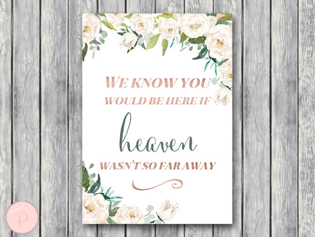 ivory wedding rememberance sign for loved ones