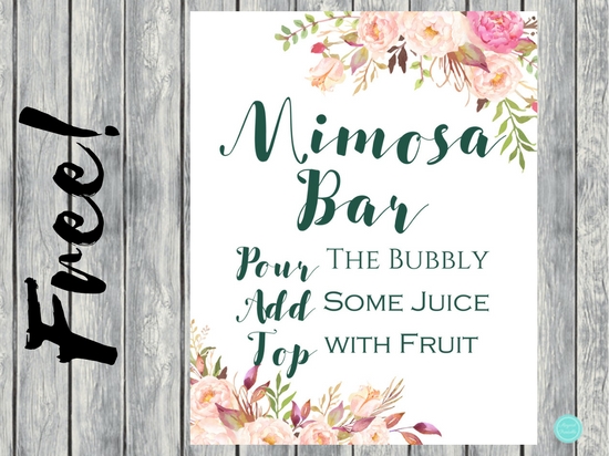 FREE Boho Mimosa Bar and Spread Love Sign-1 (1)