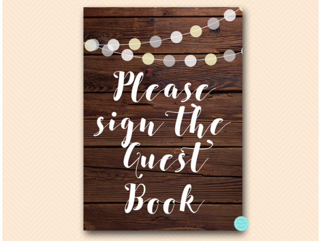 SN598-sign-guestbook-please-sign-rustic night lights wooden background