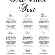 black and white fairytale wedding chart find your seat