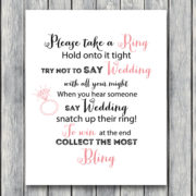 Don't Say Wedding Game pink bridal shower game th16
