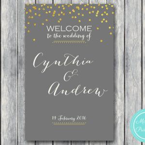 Gold Personalized Welcome wedding sign Wedding Decoration Sign WD47 WS07