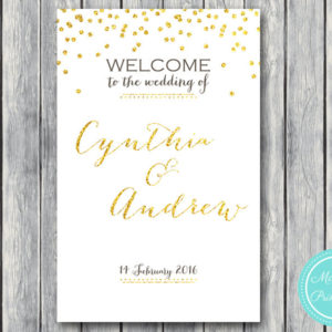 Personalized Welcome wedding sign Printable sign DIY Print WD47 WS05