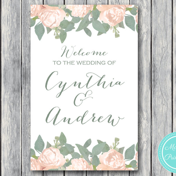 Custom Wedding Sign Printable, Bridal Shower Signs - Bride &amp; Bows