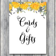 TH18-5x7-sign-cards-and-gifts-yellow-dandelion-wedding-bridal-shower-game