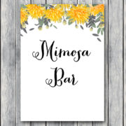 TH18-5x7-sign-mimosa-bar-yellow-dandelion-wedding-bridal-shower-game
