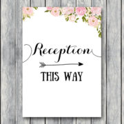 wd67-sign-pink-flower-reception-sign-wedding-direction-sign