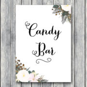 white-flower-wedding-candy-bar-signage
