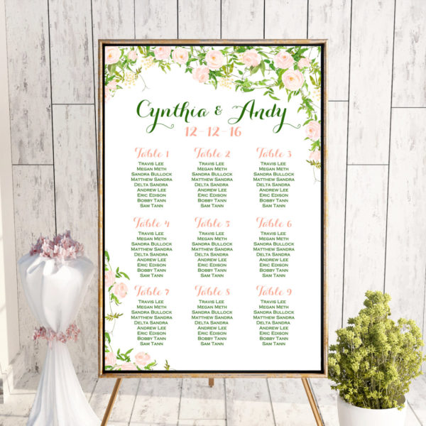 Custom-Fresh-Garden-Find-your-Seat-Chart-Printable-Wedding-Seating-Chart 76yy