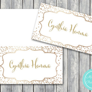 Custom Gold Confetti 50 Download File Wedding Name cards-Name Tags Printable
