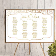 Custom Gold Confetti Find your Seat Chart-Printable Wedding Seating Chart