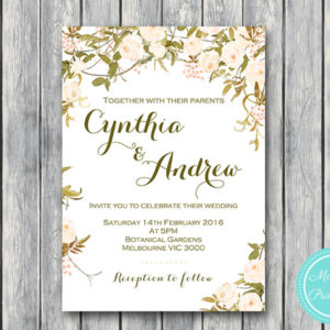 Custom Ivory Floral Wedding Invitation Set-Wedding Invitation Printable