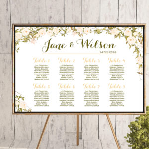 Custom Ivory Peony Find your Seat Chart-Printable Wedding Seating Chart 2