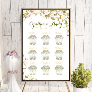 Custom Ivory Peony Wedding Find your Seat Chart-Printable Wedding Seating Chart 2