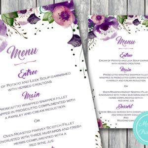 custom-purple-floral-printable-wedding-menu-custom-menu-printable