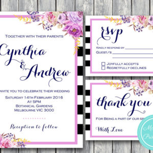 custom-purple-flower-stripes-wedding-invitation-set-rsvp-thanks-printable