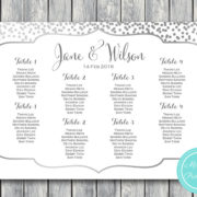 Custom Silver Confetti Find your Seat Chart-Printable Wedding Seating Chart 2