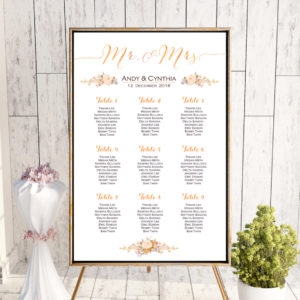 Custom Sunset Floral Find your Seat Chart-Printable Wedding Seating Chart
