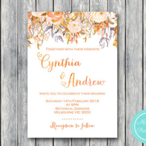 Custom Sunset Floral Wedding Invitation Set-Wedding Invitation Printable