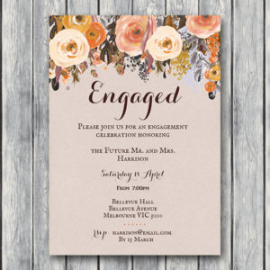 Custom Vintage Fall Printable Engagement Party Invitation-Personalized Invitation