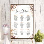Custom Wild Vintage Fall Floral Find your Seat Chart-Printable Wedding Seating Chart
