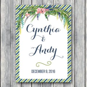 Personalized Contemporary Green Blue Welcome Sign-Engagement Welcome Sign