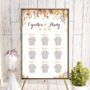 Personalized Fall Autumn Find your Seat Chart-Printable Wedding Seating Chart