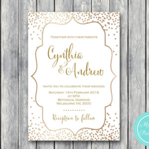 Personalized Gold Confetti Wedding Invitations-Bridal shower invitation
