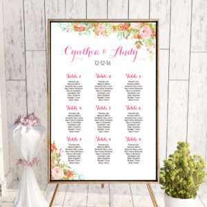 Personalized-Hot-Pink-Floral-Find-your-Seat-Chart-Printable-Wedding-Seating-Chart 89uu