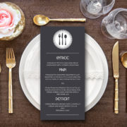 Personalized Modern Shaded Cutlery Wedding Menu-Custom Wedding Menu Printable