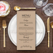 Personalized Modern Textured Elegant Wedding Menu-Custom Wedding Menu Printable