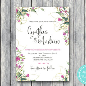 Personalized Purple Watercolor Wedding Invitation-Wedding Invitation