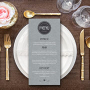 Personalized Textured Modern Grey Wedding Menu-Custom Wedding Menu Printable