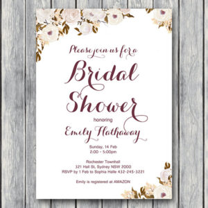 Personalized Vintage Floral Wedding Invitations-Bridal shower invitation