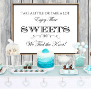 DOWNLOAD Printable Wedding Table Number Signs - Bride and Bows