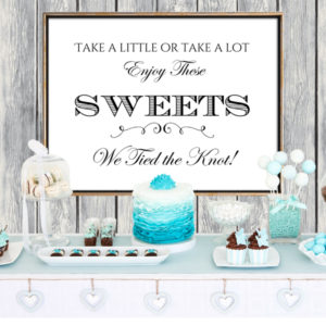 DOWNLOAD Printable Wedding Table Number Signs - Bride and Bows