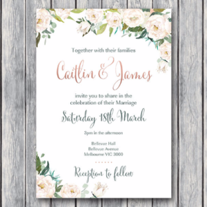 Ivory Personalized Elegant Wedding Invitations printable