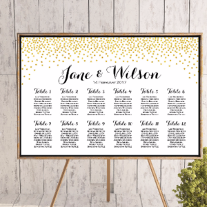 gold glitter Find your Seat Chart Printable Wedding Seating