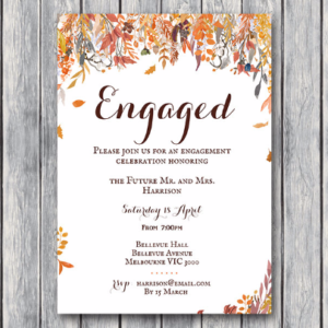 Autumn Printable Engagement Party Invitation TH47