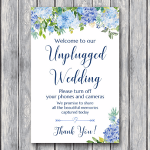 Blue-Hydrangea-Unplugged-Wedding-Sign-1