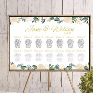 Blush Gold Find your Seat Chart, Wedding Seating Chart