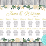 Blush Gold Find your Seat Chart, Wedding Seating Chart.