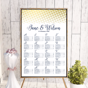 Gold Confetti Wedding Seating Chart Printable WC159