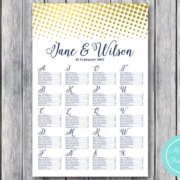 Gold Confetti Wedding Seating Chart Printable WC159.