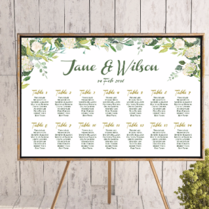 Hydrangea Flower Printable Custom Wedding Seating Chart