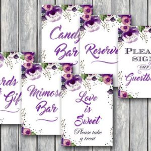 Purple-Floral-Bridal-Shower-Table-Signs-Package-1