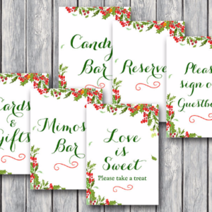 Christmas-Bridal-Shower-Table-Signs-Package-1