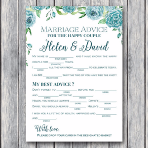 Teal-Floral-Marriage-advice-cards-Wedding-Mad-Libs