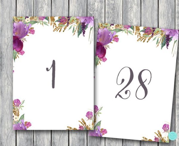 table-signs-purple-floral
