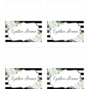 Black-White-Stripe-Ivory-Floral-File-Wedding-Name-cards-Tags-Printable-Tent-Style-